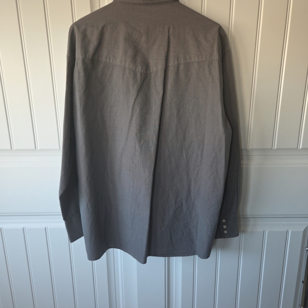 LUCCHESE Classics  pearl snap Large Sawtooth Pockets Gray Check Rodeo - Picture 5 of 8